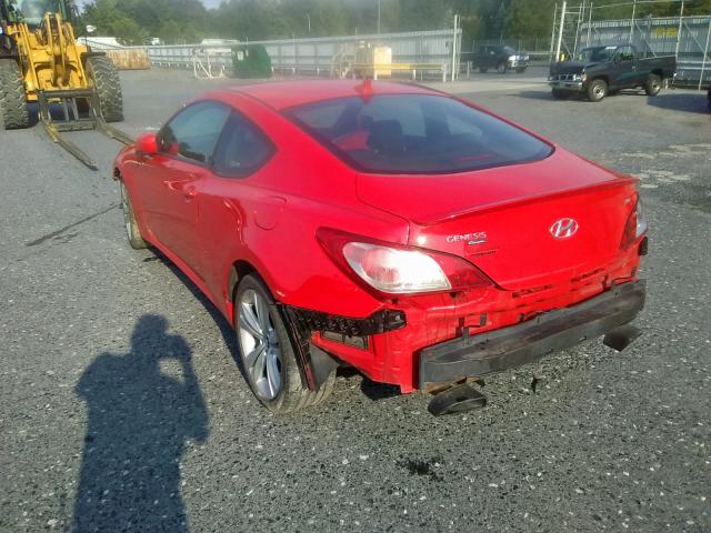 KMHHT6KD6BU044864 - 2011 HYUNDAI GENESIS CO RED photo 3