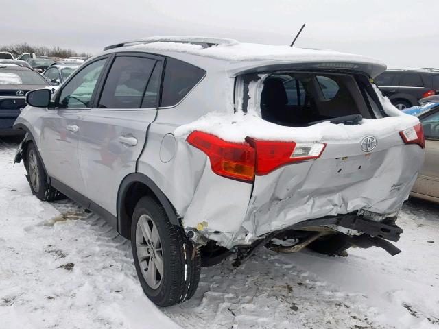 2T3RFREV4FW369768 - 2015 TOYOTA RAV4 XLE GRAY photo 3