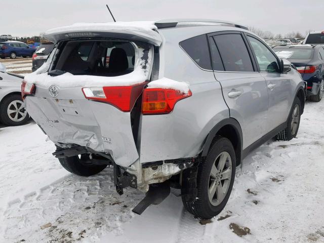 2T3RFREV4FW369768 - 2015 TOYOTA RAV4 XLE GRAY photo 4