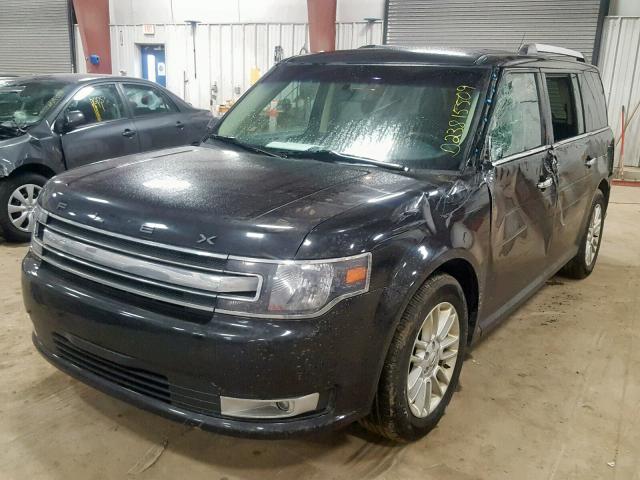 2FMHK6C87FBA11114 - 2015 FORD FLEX SEL BLACK photo 2