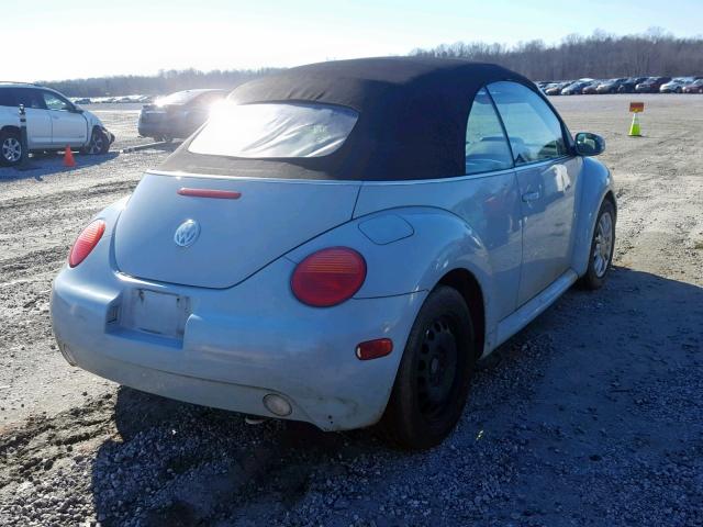 3VWCM31Y35M314184 - 2005 VOLKSWAGEN NEW BEETLE BLUE photo 4