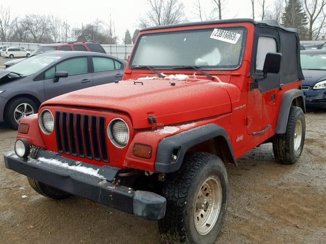 1J4FY29PXVP432148 - 1997 JEEP WRANGLER / RED photo 2