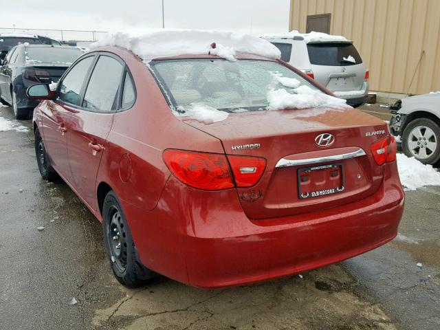 KMHDU4ADXAU862629 - 2010 HYUNDAI ELANTRA BL RED photo 3