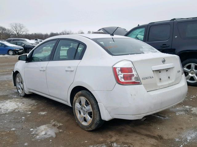 3N1AB61E37L600443 - 2007 NISSAN SENTRA 2.0 WHITE photo 3