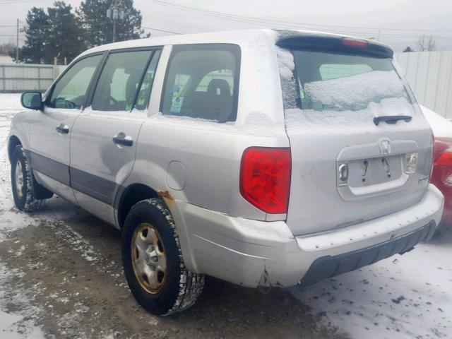 2HKYF181X5H563894 - 2005 HONDA PILOT LX 银色 照片 3