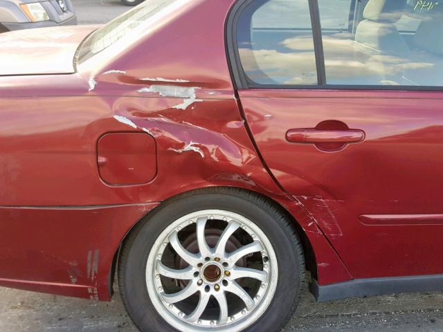 1G1ZS58F87F290625 - 2007 CHEVROLET MALIBU LS წითელი ფოტო 9