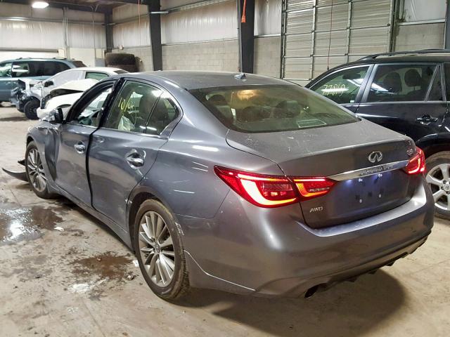 JN1EV7AR3JM444225 - 2018 INFINITI Q50 LUXE GRAY photo 3