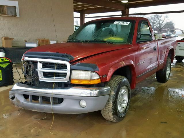 1B7GG26Y3VS174398 - 1997 DODGE DAKOTA RED photo 2