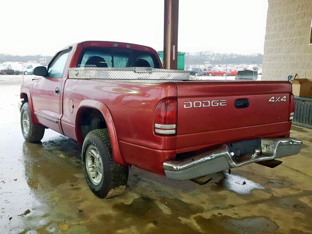 1B7GG26Y3VS174398 - 1997 DODGE DAKOTA RED photo 3