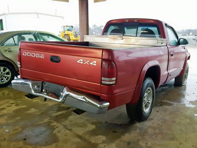 1B7GG26Y3VS174398 - 1997 DODGE DAKOTA RED photo 4