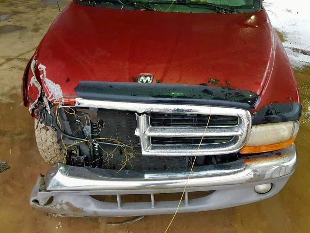 1B7GG26Y3VS174398 - 1997 DODGE DAKOTA RED photo 7