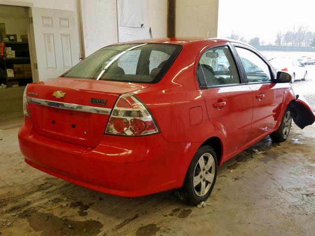KL1TD56668B053089 - 2008 CHEVROLET AVEO BASE წითელი ფოტო 4