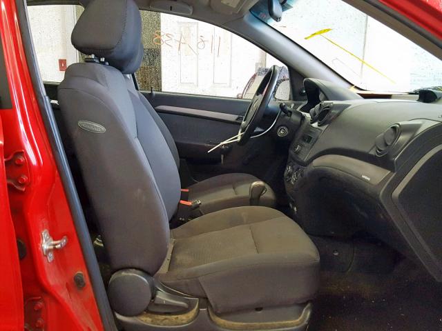 KL1TD56668B053089 - 2008 CHEVROLET AVEO BASE წითელი ფოტო 5