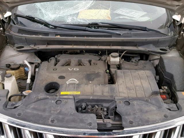 JN8AZ18W39W141667 - 2009 NISSAN MURANO S SILVER photo 7