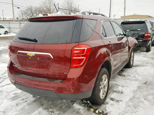 2GNALCEK5H1542192 - 2017 CHEVROLET EQUINOX LT RED photo 4