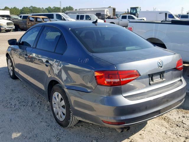 3VW2K7AJXFM280158 - 2015 VOLKSWAGEN JETTA BASE 灰色 照片 3
