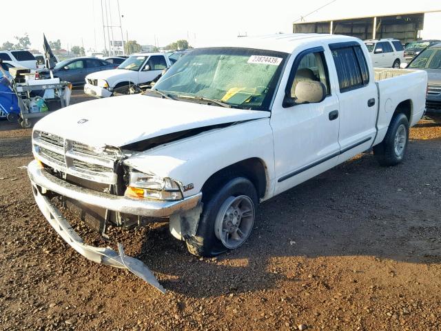 1B7GL2AN9YS632524 - 2000 DODGE DAKOTA QUA WHITE photo 2