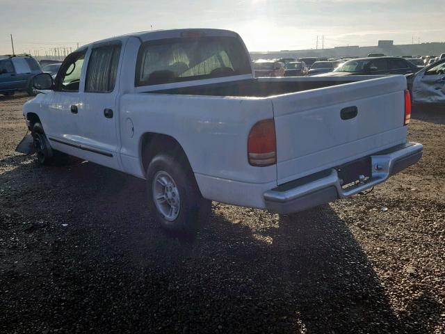 1B7GL2AN9YS632524 - 2000 DODGE DAKOTA QUA WHITE photo 3