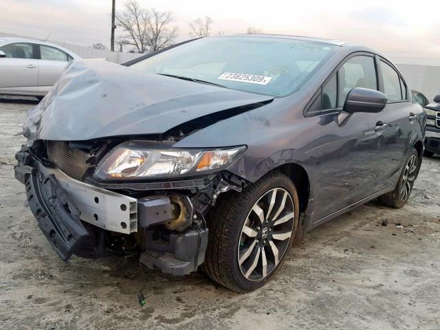 2HGFB2F91FH517349 - 2015 HONDA CIVIC EXL GRAY photo 2