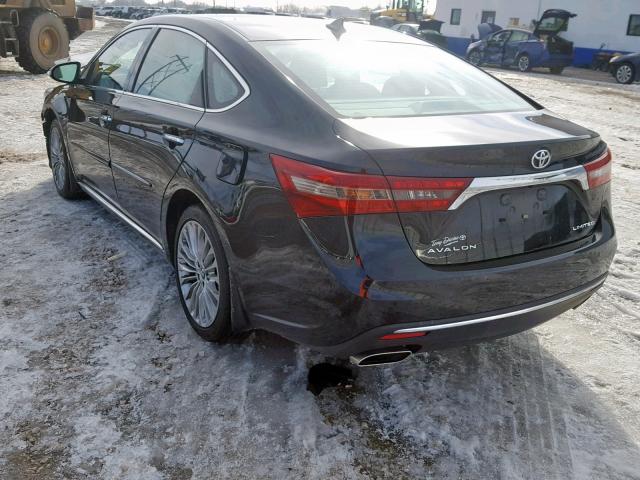 4T1BK1EB4GU196607 - 2016 TOYOTA AVALON XLE BLACK photo 3