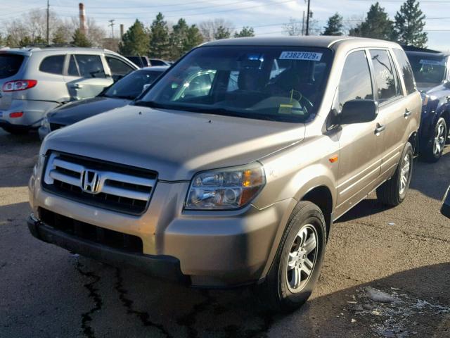 2HKYF18126H545259 - 2006 HONDA PILOT LX GOLD photo 2