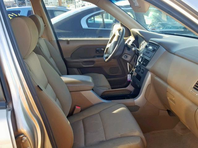 2HKYF18126H545259 - 2006 HONDA PILOT LX GOLD photo 5