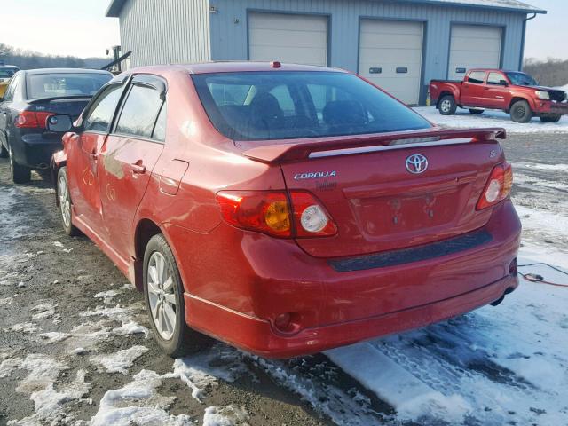 2T1BU4EE6AC334503 - 2010 TOYOTA COROLLA BA RED photo 3