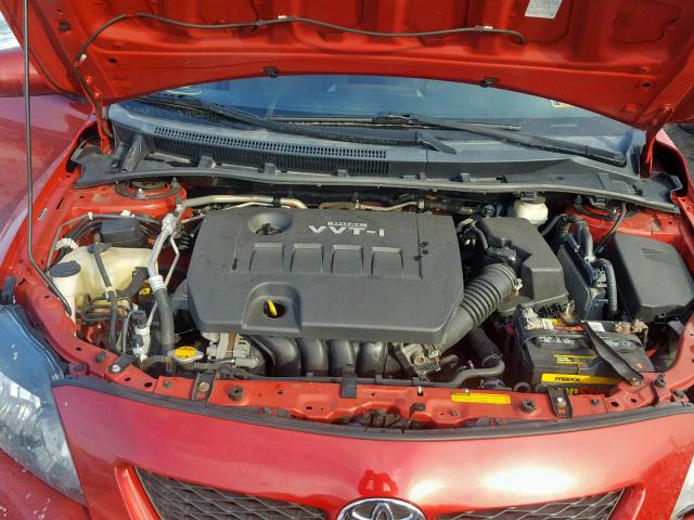 2T1BU4EE6AC334503 - 2010 TOYOTA COROLLA BA RED photo 7
