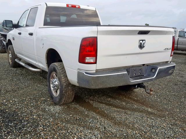 3D7UT2CLXBG542589 - 2011 DODGE RAM 2500 WHITE photo 3