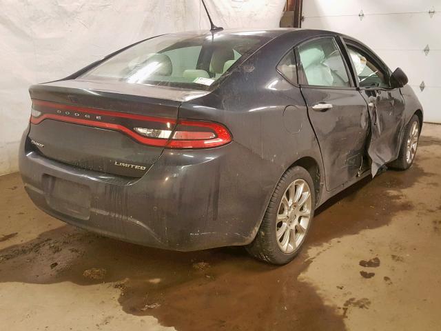 1C3CDFCA4DD103966 - 2013 DODGE DART LIMIT GRAY photo 4