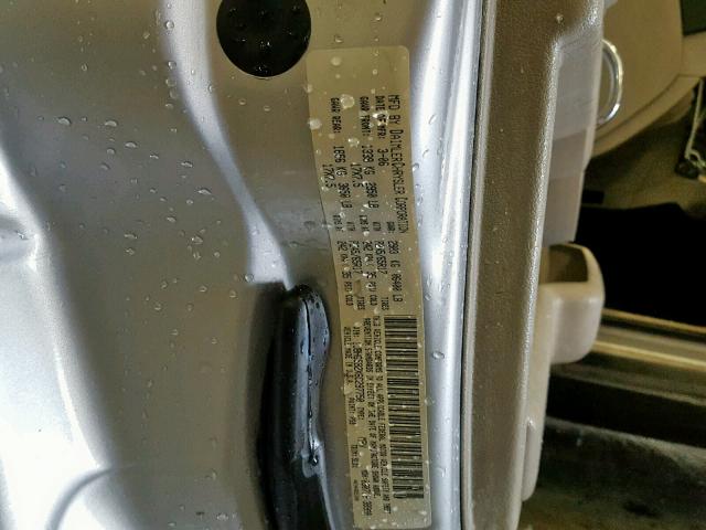 1J8HG582X6C297750 - 2006 JEEP COMMANDER SILVER photo 10