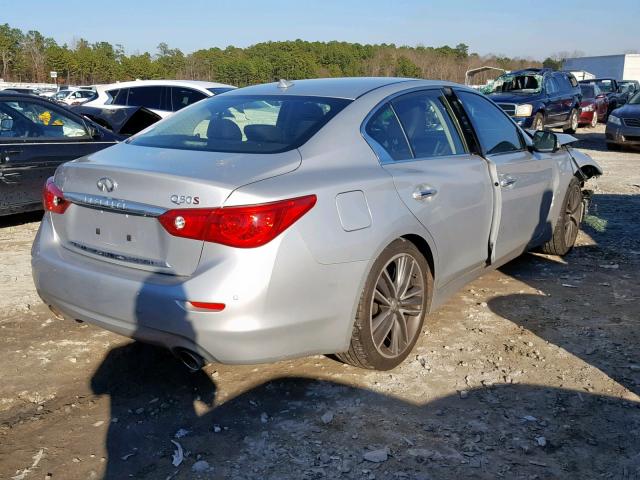 JN1BV7AP8EM674236 - 2014 INFINITI Q50 BASE SILVER photo 4