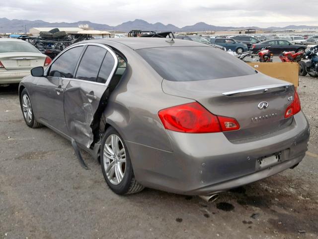 JN1CV6AP9AM406773 - 2010 INFINITI G37 BASE TAN photo 3