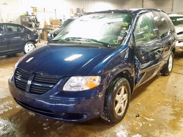 1D4GP45R66B584073 - 2006 DODGE CARAVAN SX BLUE photo 2