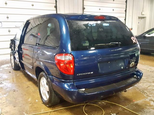 1D4GP45R66B584073 - 2006 DODGE CARAVAN SX BLUE photo 3