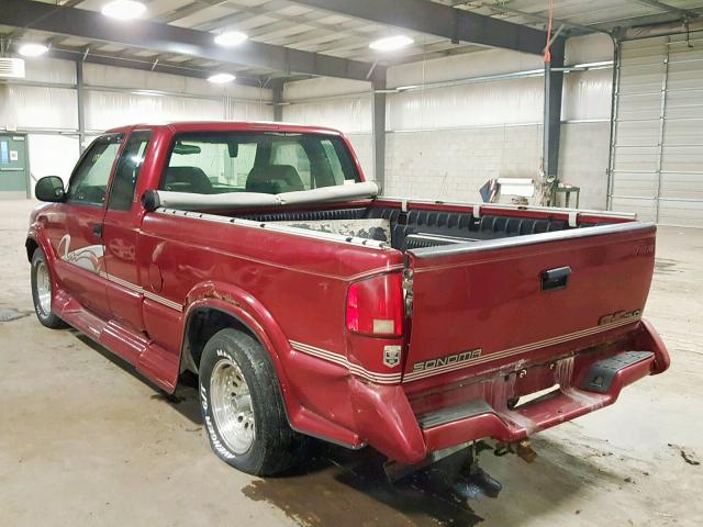 1GTCS19Z0S8538152 - 1995 GMC SONOMA MAROON photo 3