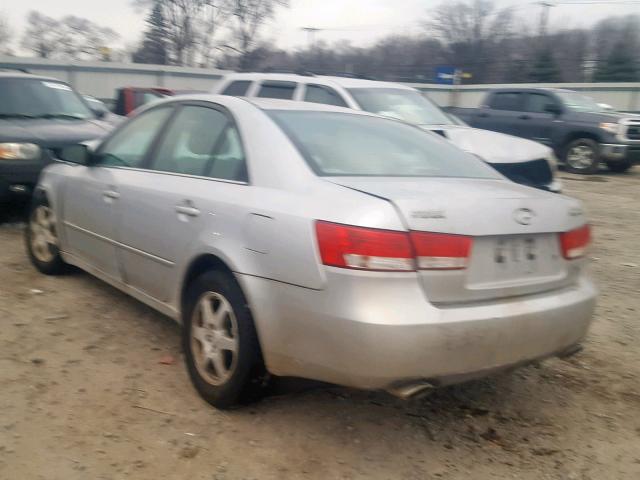 5NPEU46F16H090185 - 2006 HYUNDAI SONATA GLS SILVER photo 3