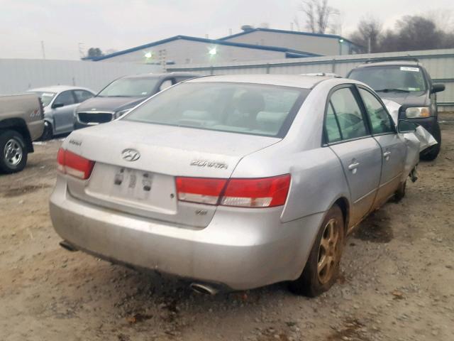5NPEU46F16H090185 - 2006 HYUNDAI SONATA GLS SILVER photo 4