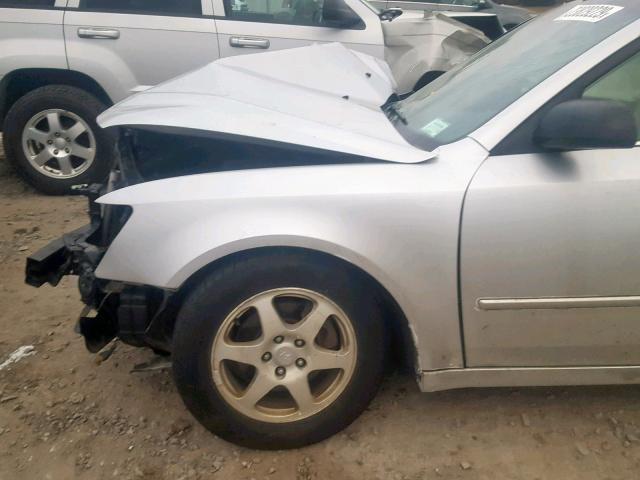 5NPEU46F16H090185 - 2006 HYUNDAI SONATA GLS SILVER photo 9