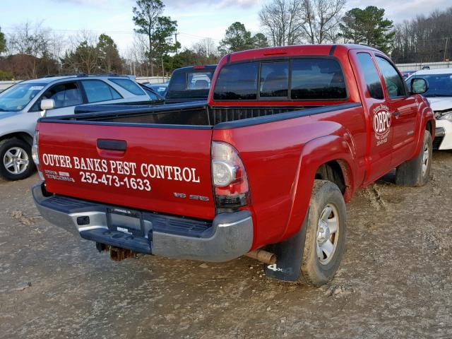 5TFUU4EN2DX064670 - 2013 TOYOTA TACOMA RED photo 4