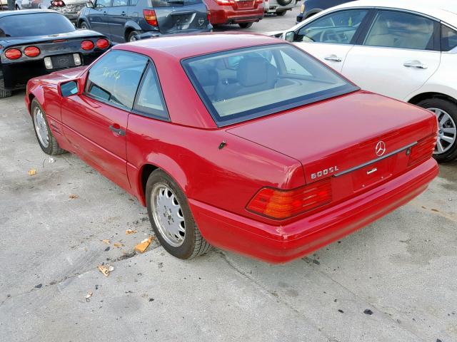 WDBFA76F3TF132617 - 1996 MERCEDES-BENZ SL 600 RED photo 3