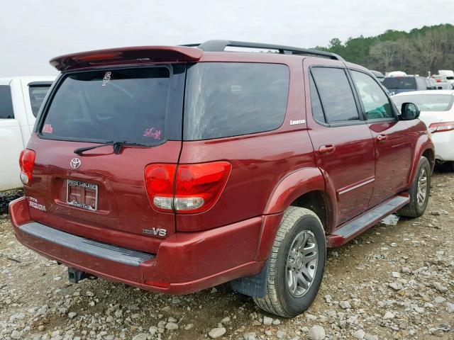 5TDZT38A17S298028 - 2007 TOYOTA SEQUOIA LI MAROON photo 4