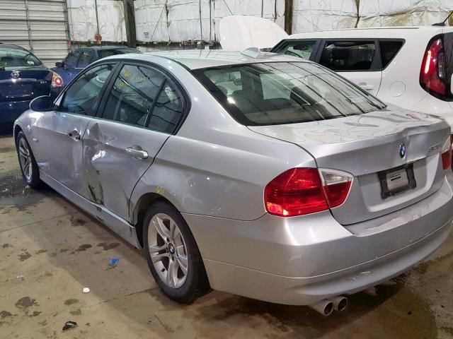 WBAVC53578FZ85226 - 2008 BMW 328 I SULE SILVER photo 3