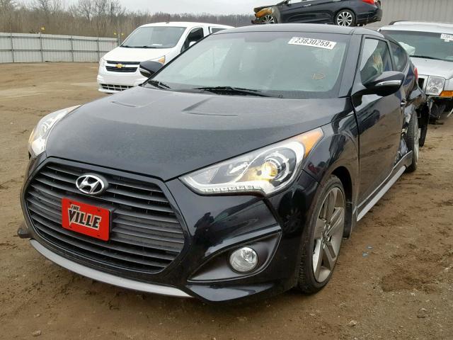 KMHTC6AE2EU182412 - 2014 HYUNDAI VELOSTER T BLACK photo 2