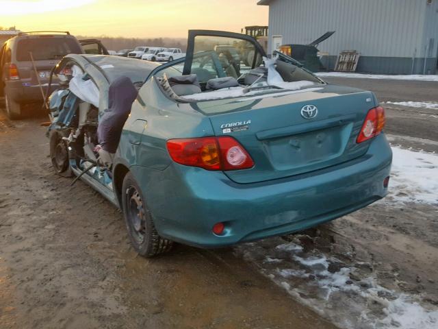 2T1BU4EE5AC371705 - 2010 TOYOTA COROLLA BA TEAL photo 3