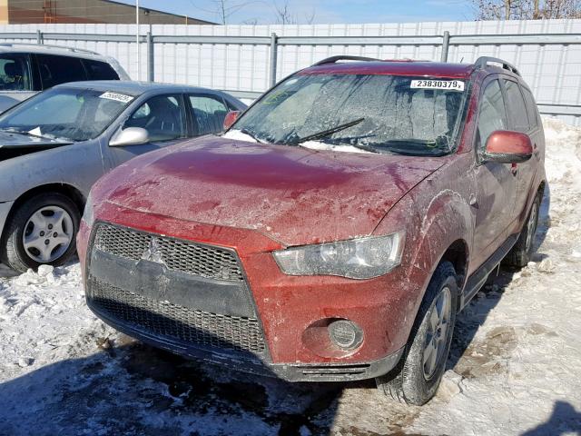 JA4AS2AW4AZ600671 - 2010 MITSUBISHI OUTLANDER RED photo 2