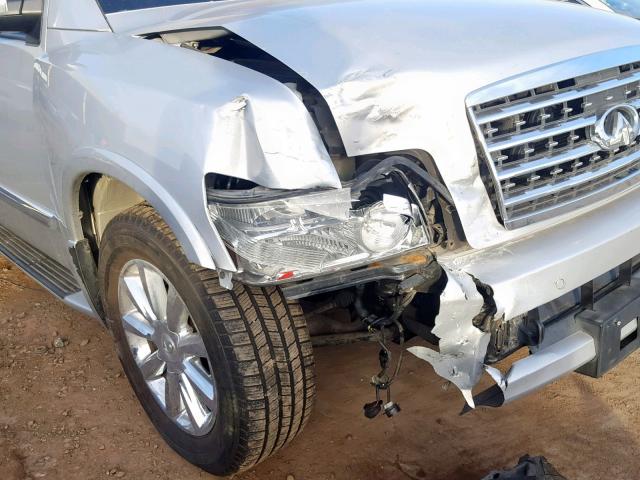 5N3AA08C88N900436 - 2008 INFINITI QX56 SILVER photo 9