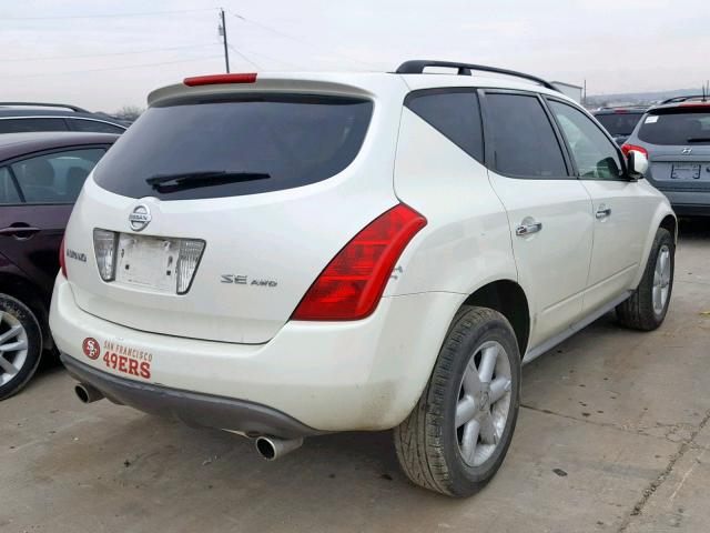 JN8AZ05W66W003051 - 2006 NISSAN MURANO CREAM photo 4