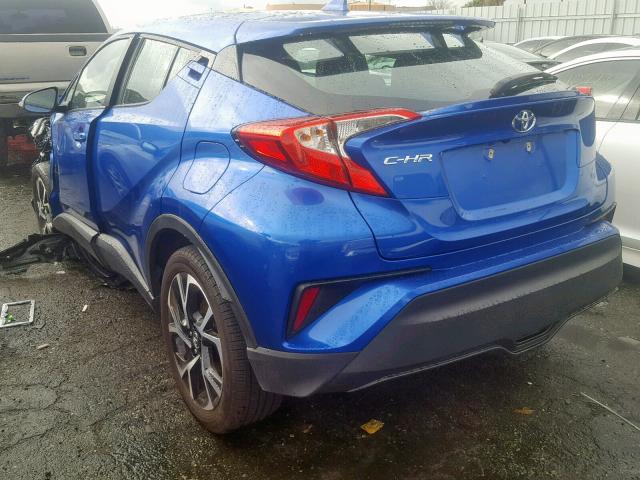 NMTKHMBXXJR038495 - 2018 TOYOTA C-HR XLE BLUE photo 3