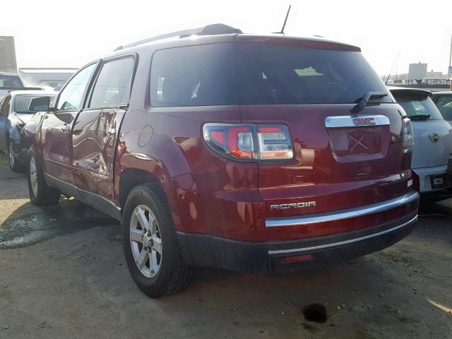 1GKKRNED6GJ267952 - 2016 GMC ACADIA SLE MAROON photo 3